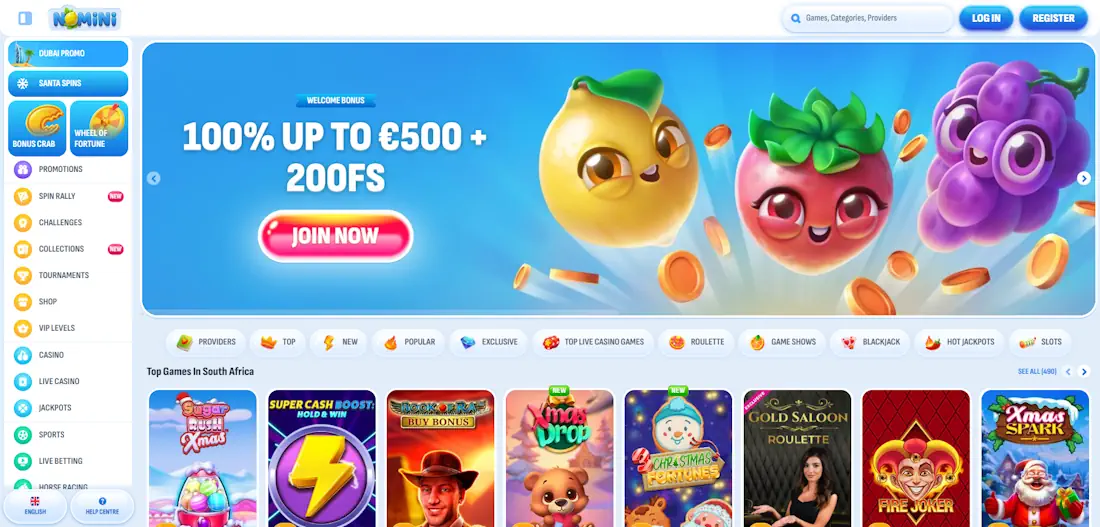 Nomini Sportsbook and Casino Screenshot